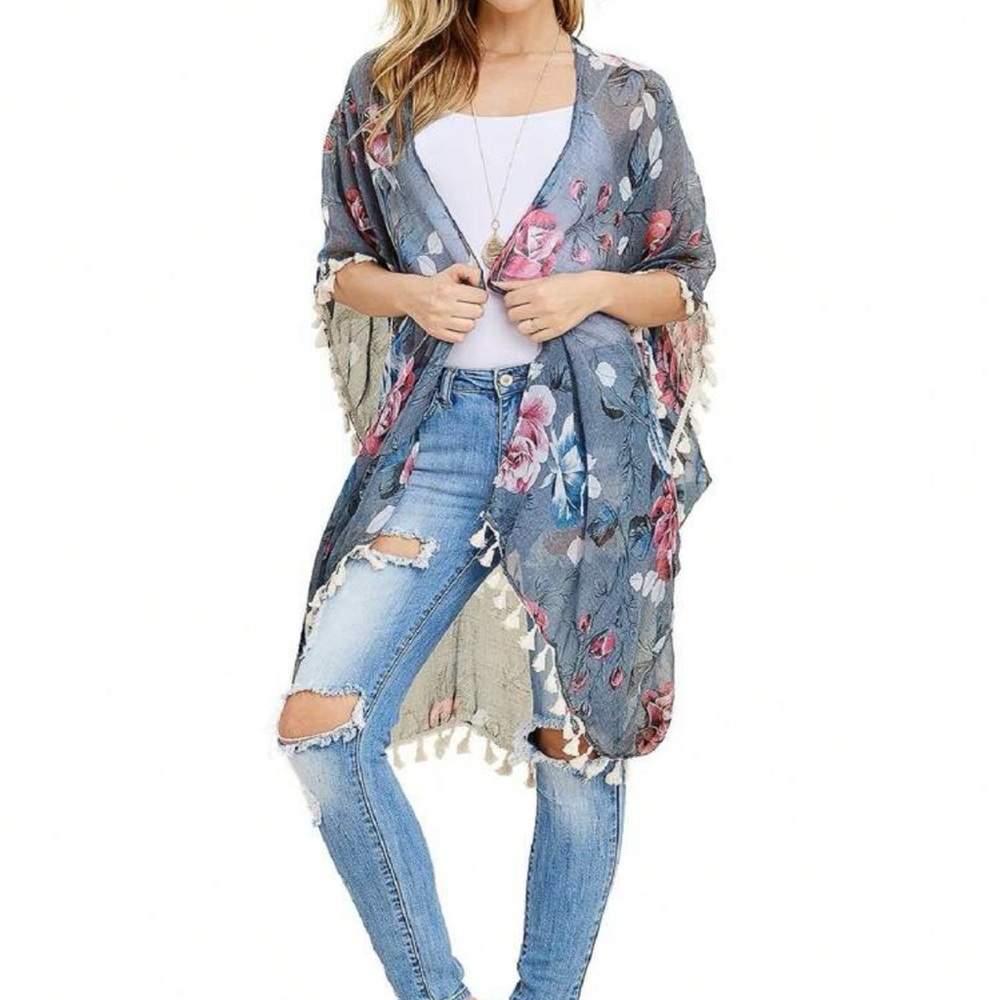 Floral Tassel Cardigan